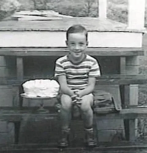 black and white photo of Jim when he was young