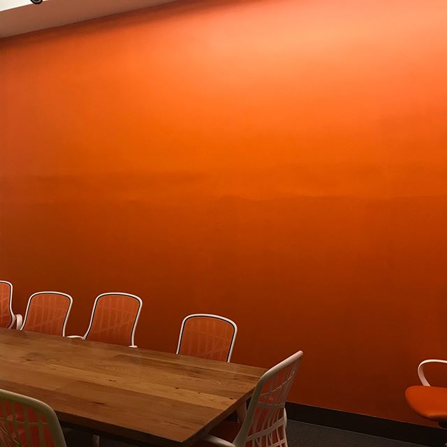 Continued progress at our new Charleston office. Have we mentioned we like orange? . . . . #agencylife #charlestonwv #newdigs #advertisingagency #tradigital