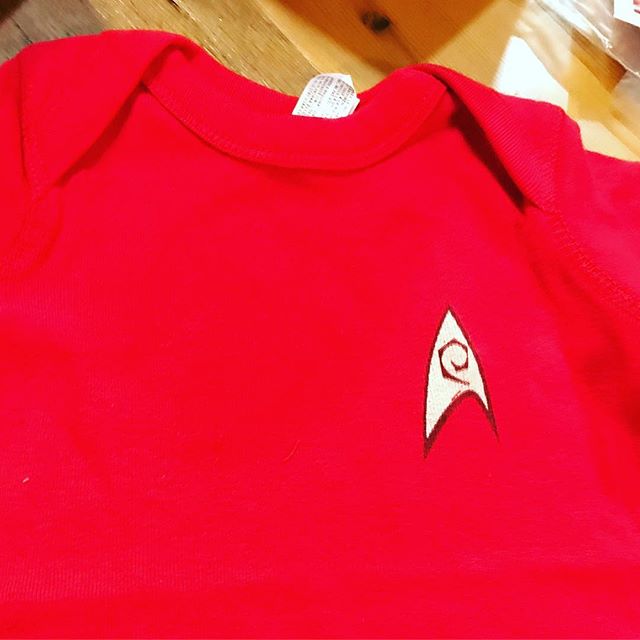 The DR team is looking forward to meeting its newest family member soon! We are prepped and ready with plenty of Star Trek onesies! . . . . #startrek #startrekbaby #ourworkfamilyisabouttogrow
