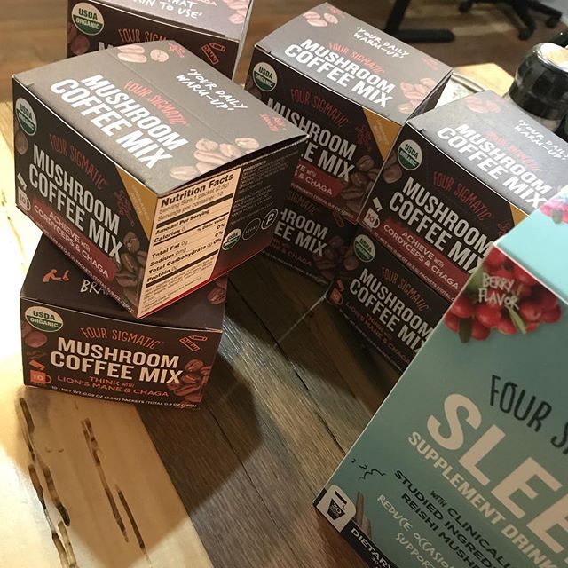 We love deliveries like this on a Friday! . . . . #agencylife #foursigmatic #coffee #lionsmane #chagamushroom