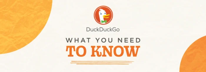 DuckDuckGo logo with text "What You Need to Know" on an orange and white background.